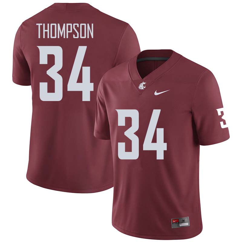 Men #34 Jalen Thompson Washington State Cougars College Football Jerseys Sale-Crimson - Click Image to Close